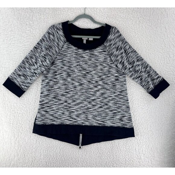 Chico's Zenergy Spacedye Zip-Back Tunic Sweater‎ Womens 3/4 Sleeve Size 12/14 - Picture 1 of 16